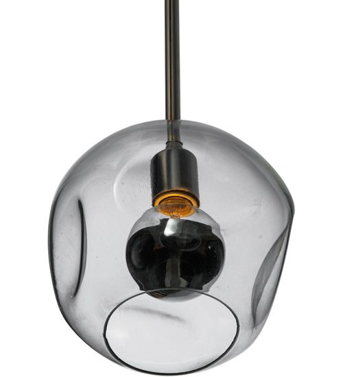 Meyda Lighting Deformado 9" Chrome Mini Pendant Light With Clear Globe Shade Glass