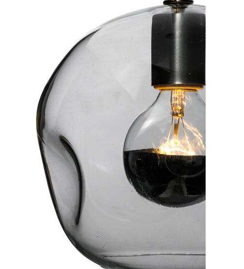 Meyda Lighting Deformado 9" Chrome Mini Pendant Light With Clear Globe Shade Glass
