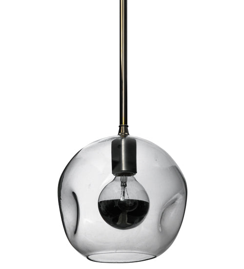 Meyda Lighting Deformado 9" Polished Nickel Pendant Light With Clear Shade Glass