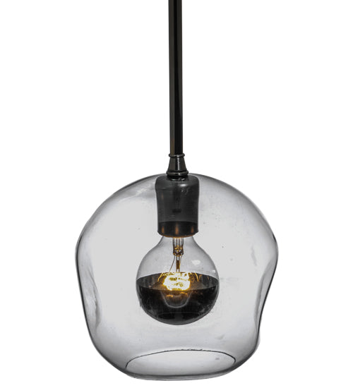 Meyda Lighting Deformado 9" Polished Nickel Pendant Light With Clear Shade Glass