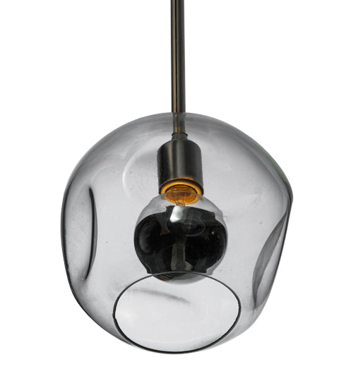 Meyda Lighting Deformado 9" Polished Nickel Pendant Light With Clear Shade Glass