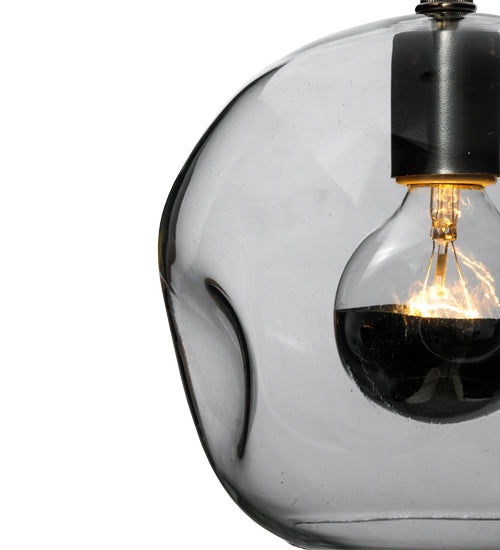 Meyda Lighting Deformado 9" Polished Nickel Pendant Light With Clear Shade Glass