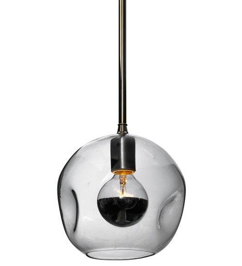 Meyda Lighting Deformado 9" Polished Nickel Pendant Light With Clear Shade Glass