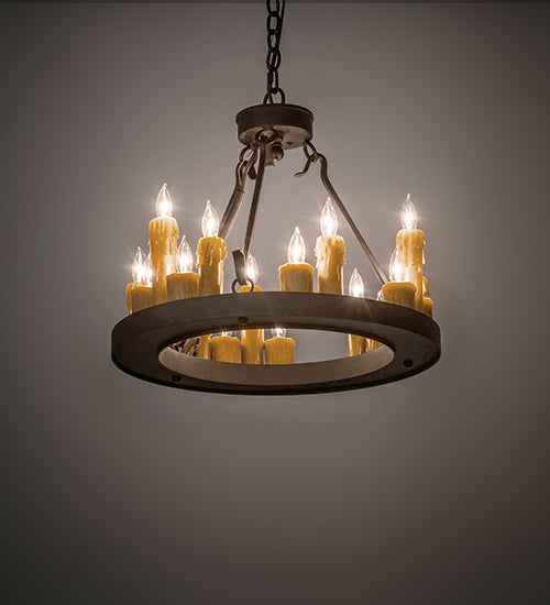 Meyda Lighting Deina 21" 18-Light Chestnut Chandelier With Amber Faux Candlelight