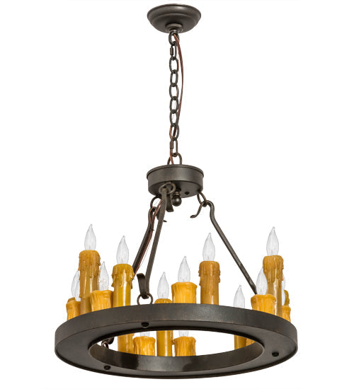 Meyda Lighting Deina 21" 18-Light Chestnut Chandelier With Amber Faux Candlelight