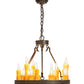 Meyda Lighting Deina 21" 18-Light Chestnut Chandelier With Amber Faux Candlelight