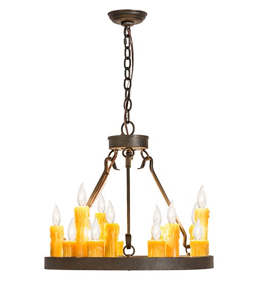 Meyda Lighting Deina 21" 18-Light Chestnut Chandelier With Amber Faux Candlelight
