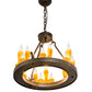 Meyda Lighting Deina 21" 18-Light Chestnut Chandelier With Amber Faux Candlelight