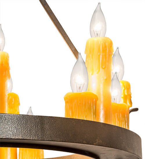 Meyda Lighting Deina 21" 18-Light Chestnut Chandelier With Amber Faux Candlelight