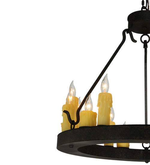 Meyda Lighting Deina 24" 18-Light Coffee Bean Chandelier With Amber Faux Candlelight