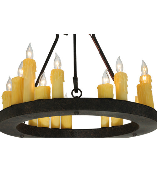 Meyda Lighting Deina 24" 18-Light Coffee Bean Chandelier With Amber Faux Candlelight