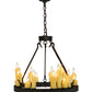 Meyda Lighting Deina 24" 18-Light Coffee Bean Chandelier With Amber Faux Candlelight