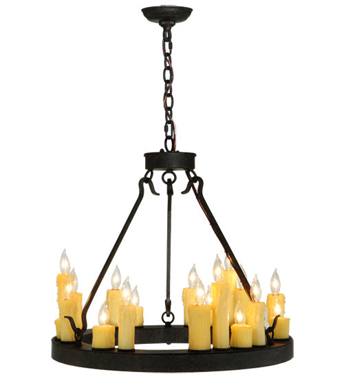 Meyda Lighting Deina 24" 18-Light Coffee Bean Chandelier With Amber Faux Candlelight