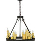 Meyda Lighting Deina 24" 18-Light Coffee Bean Chandelier With Amber Faux Candlelight