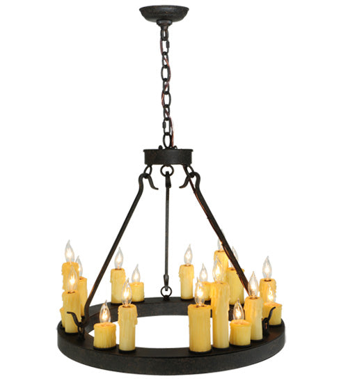 Meyda Lighting Deina 24" 18-Light Coffee Bean Chandelier With Amber Faux Candlelight