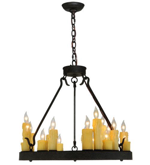Meyda Lighting Deina 24" 18-Light Coffee Bean Chandelier With Amber Faux Candlelight