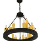 Meyda Lighting Deina 24" 18-Light Coffee Bean Chandelier With Amber Faux Candlelight