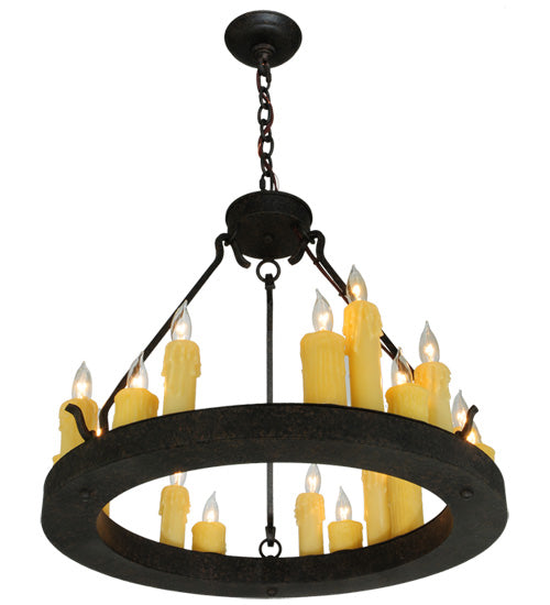 Meyda Lighting Deina 24" 18-Light Coffee Bean Chandelier With Amber Faux Candlelight