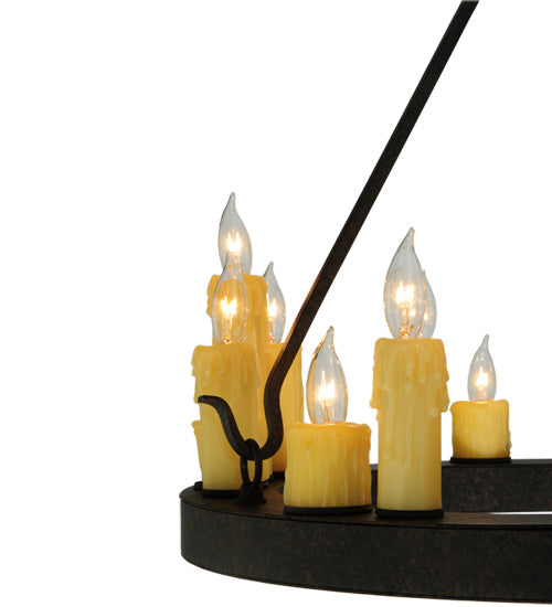 Meyda Lighting Deina 24" 18-Light Coffee Bean Chandelier With Amber Faux Candlelight