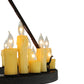 Meyda Lighting Deina 24" 18-Light Coffee Bean Chandelier With Amber Faux Candlelight