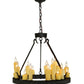 Meyda Lighting Deina 24" 18-Light Coffee Bean Chandelier With Amber Faux Candlelight