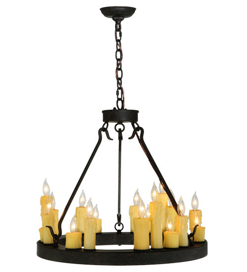 Meyda Lighting Deina 24" 18-Light Coffee Bean Chandelier With Amber Faux Candlelight