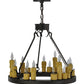 Meyda Lighting Deina 24" 18-Light Wrought Iron Chandelier With Ivory Faux Candlelight
