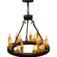 Meyda Lighting Deina 24" 18-Light Wrought Iron Chandelier With Ivory Faux Candlelight