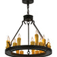 Meyda Lighting Deina 24" 18-Light Wrought Iron Chandelier With Ivory Faux Candlelight
