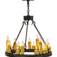 Meyda Lighting Deina 24" 18-Light Wrought Iron Chandelier With Ivory Faux Candlelight