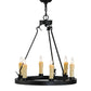 Meyda Lighting Deina 24" 6-Light Blackwash Chandelier With Ivory Faux Candlelight