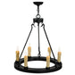 Meyda Lighting Deina 24" 6-Light Blackwash Chandelier With Ivory Faux Candlelight
