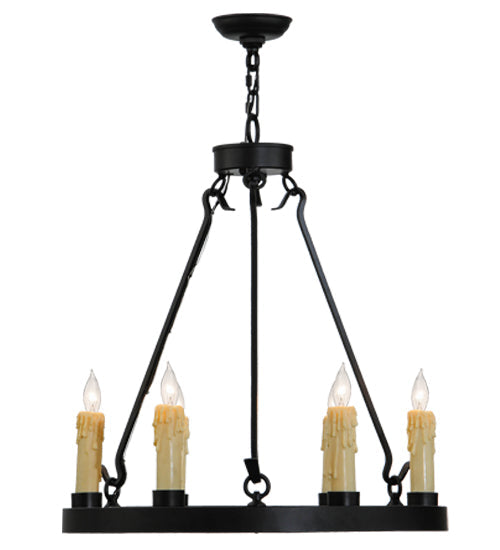 Meyda Lighting Deina 24" 6-Light Blackwash Chandelier With Ivory Faux Candlelight