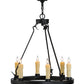 Meyda Lighting Deina 24" 6-Light Blackwash Chandelier With Ivory Faux Candlelight