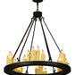 Meyda Lighting Deina 36" 24-Light Chestnut Chandelier With Ivory Faux Candlelight