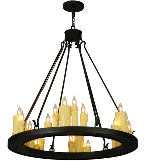 Meyda Lighting Deina 36" 24-Light Chestnut Chandelier With Ivory Faux Candlelight