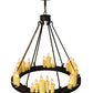 Meyda Lighting Deina 36" 24-Light Chestnut Chandelier With Ivory Faux Candlelight