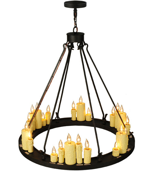 Meyda Lighting Deina 36" 24-Light Chestnut Chandelier With Ivory Faux Candlelight