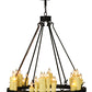 Meyda Lighting Deina 36" 24-Light Chestnut Chandelier With Ivory Faux Candlelight