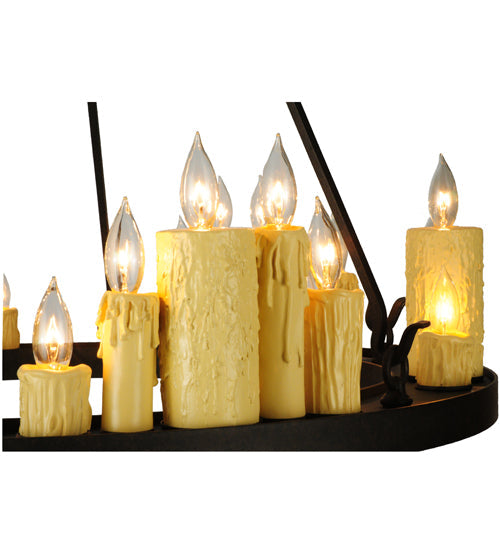 Meyda Lighting Deina 36" 24-Light Chestnut Chandelier With Ivory Faux Candlelight