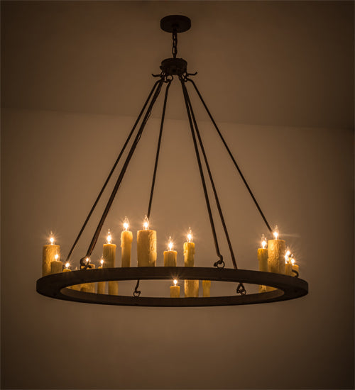Meyda Lighting Deina 49" 24-Light Classic Rust Chandelier With Ivory Faux Candlelight