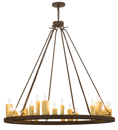 Meyda Lighting Deina 49" 24-Light Classic Rust Chandelier With Ivory Faux Candlelight