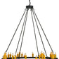 Meyda Lighting Deina 60" 28-Light Smoke Chandelier With Amber Faux Candlelight
