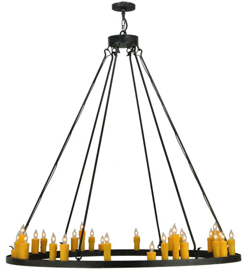 Meyda Lighting Deina 60" 28-Light Smoke Chandelier With Amber Faux Candlelight