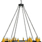 Meyda Lighting Deina 60" 28-Light Smoke Chandelier With Amber Faux Candlelight