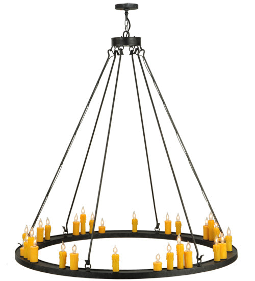 Meyda Lighting Deina 60" 28-Light Smoke Chandelier With Amber Faux Candlelight