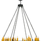 Meyda Lighting Deina 60" 28-Light Smoke Chandelier With Amber Faux Candlelight