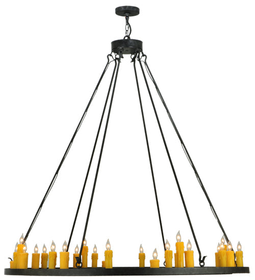 Meyda Lighting Deina 60" 28-Light Smoke Chandelier With Amber Faux Candlelight