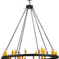 Meyda Lighting Deina 60" 28-Light Smoke Chandelier With Amber Faux Candlelight
