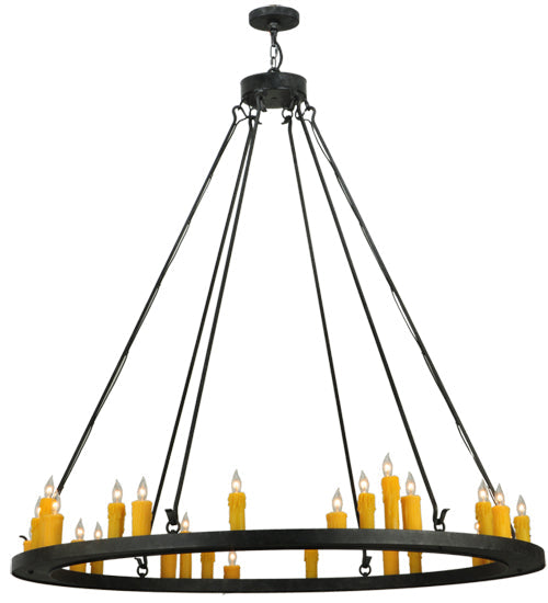 Meyda Lighting Deina 60" 28-Light Smoke Chandelier With Amber Faux Candlelight